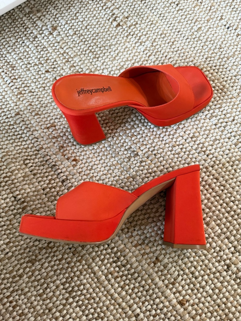 Jeffrey Campbell Orange Block Heel Sandals - Picture 4 of 6